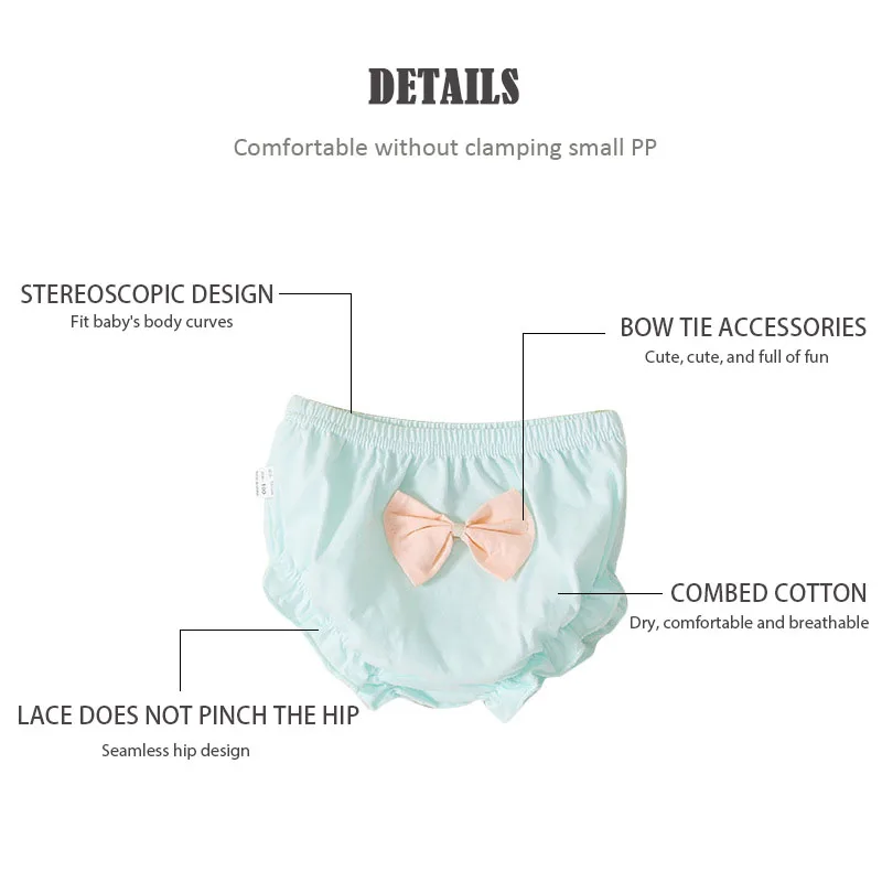 Baby Girls Panties 4 Pcs/Set Pure Cotton Soft Breathable Kids Pants Children Underwear For Girl baby cotton panties