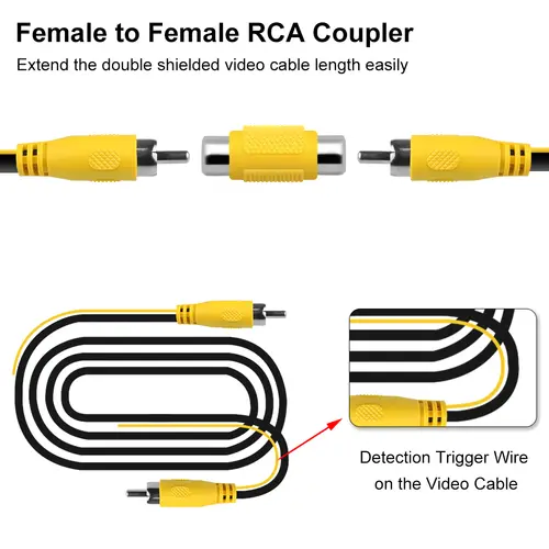 GreenYi Upgraded Double-Shielded RCA Video Cable for Monitor and Backup Rear View Camera Connection 6m 10m 15m 20m AV Extension - Image 5