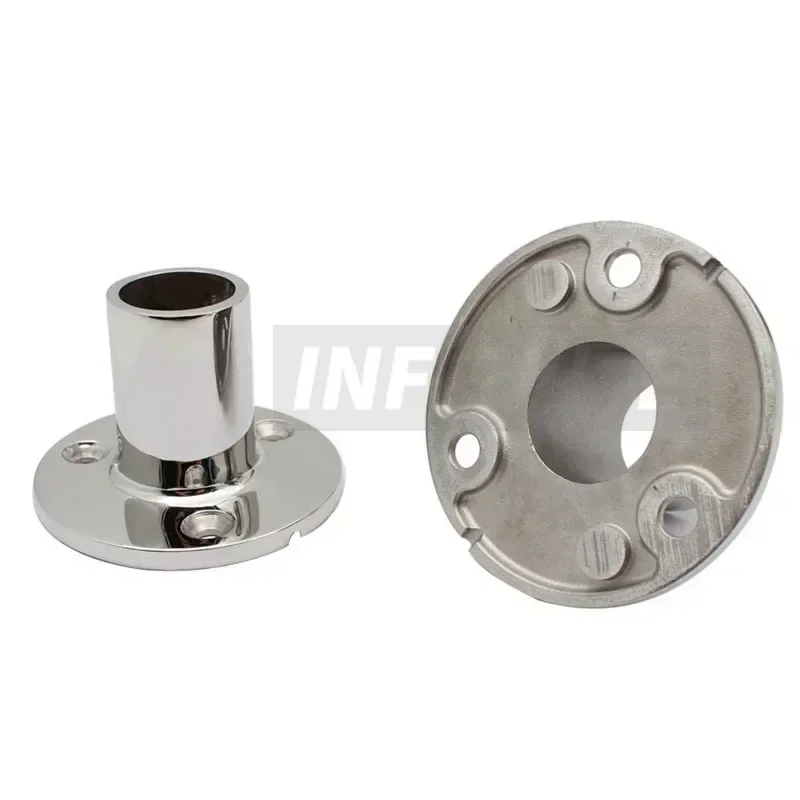 Base A Tubo Tondo 90° In Acciaio Inox 316 – Per Corrimano Barche, Diametro 22 Mm