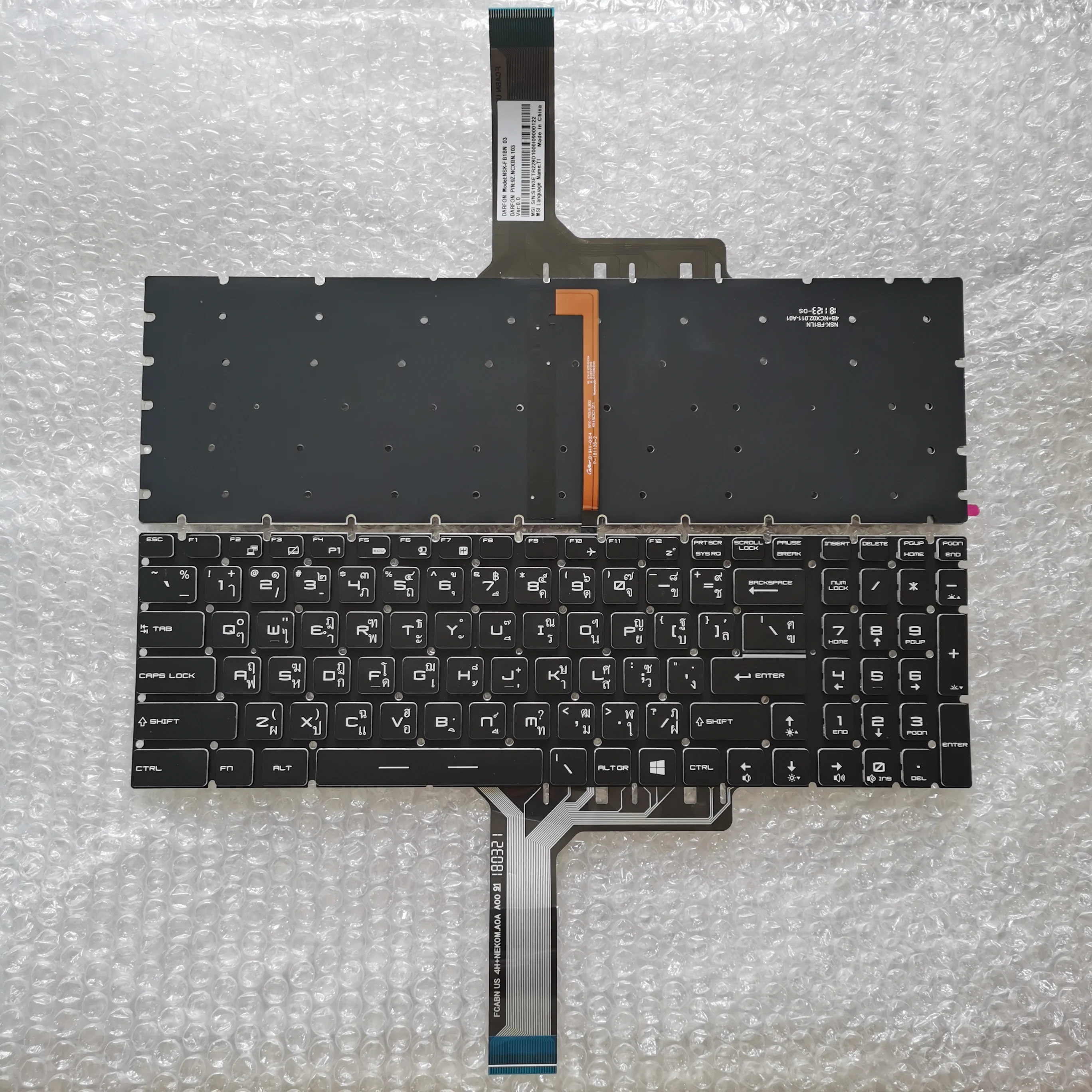 

XIN для MSI GS60 GS70 GS72 GT72 MS-16J1 MS-16J2 MS-16J3 MS-16J9 MS-179B тайская Клавиатура для ноутбука с белой печатью TI