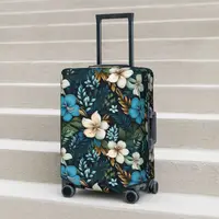 Hawaiian Flowers Suitcase Cover Beautiful Tropical Print Business Protection Flight Practical Luggage Case 1