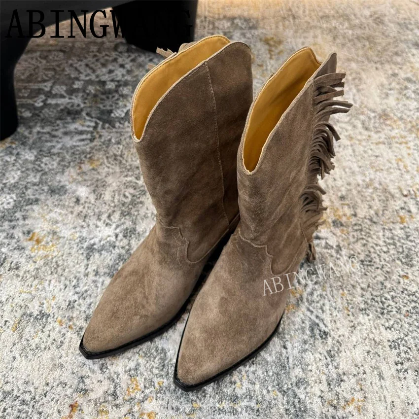 Bottines élastiques à bout pointu Unique - Vert Zoupu - Femme - Talon épais - 9,5 cm Vert