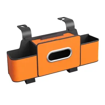Organizer per Sedile Auto con Scatola in ABS e Porta Fazzoletti Doppio spazio per snack/bevande. Facile da Installare, Resina Durevole per Tutte le Auto
