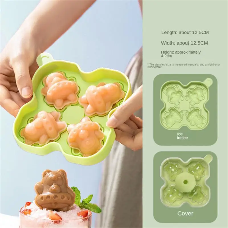  Bear Ice Molds 4 Pack Adorable Ice Cube Trays Mold Lovely 3D  Teddy DIY Drink Ice Silicone Chocolate Molds Cupcake Topper Decoration  Small Size: Home & Kitchen