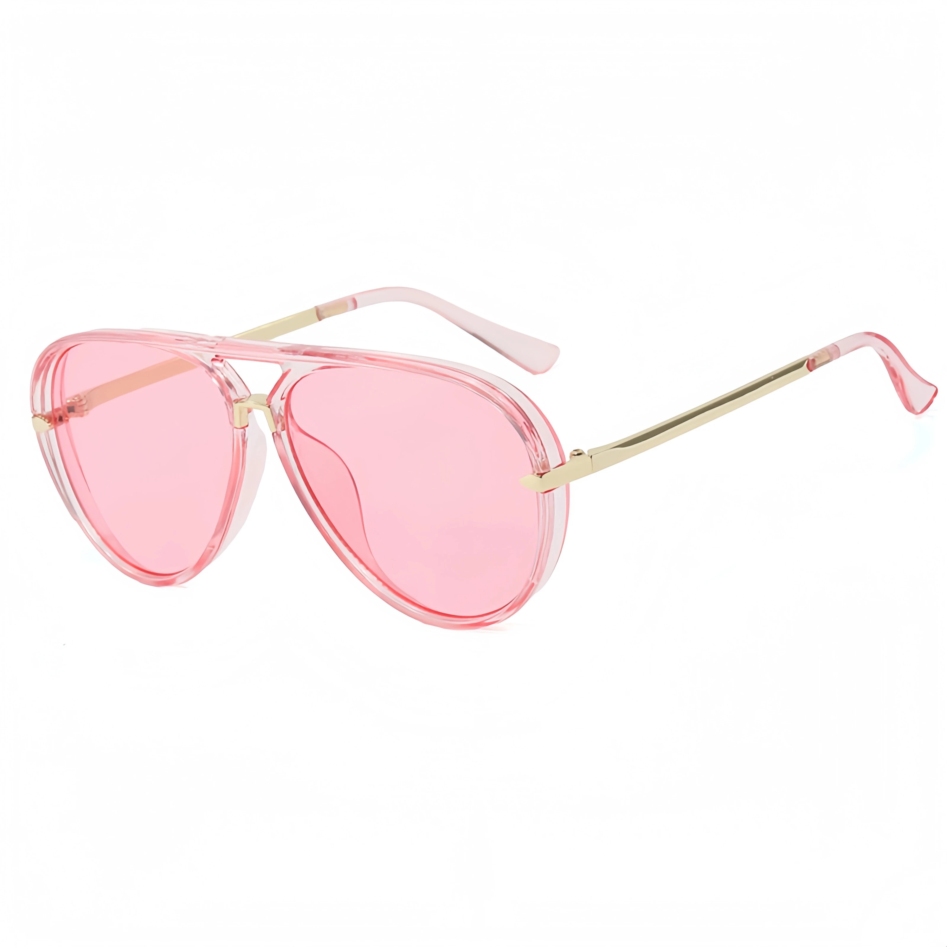Chic Unisex Double-Bridge Aviator Sunglasses with UV Protection, European and American Street Style