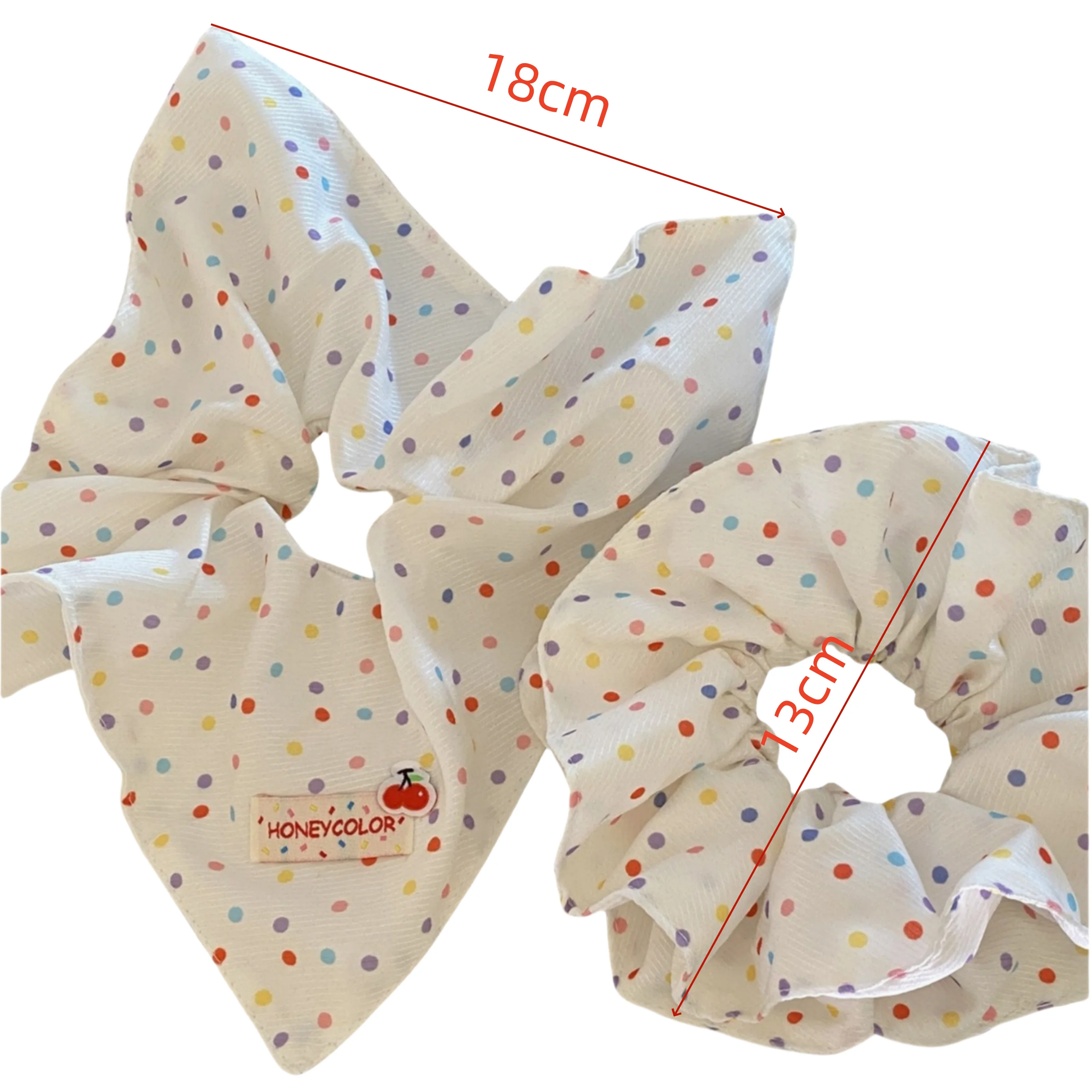 1PC　Cute Polka Dot Hair Accessories Set - Bowknot & Scrunchie, Colorful Dots Design，Perfect for Daily & Party