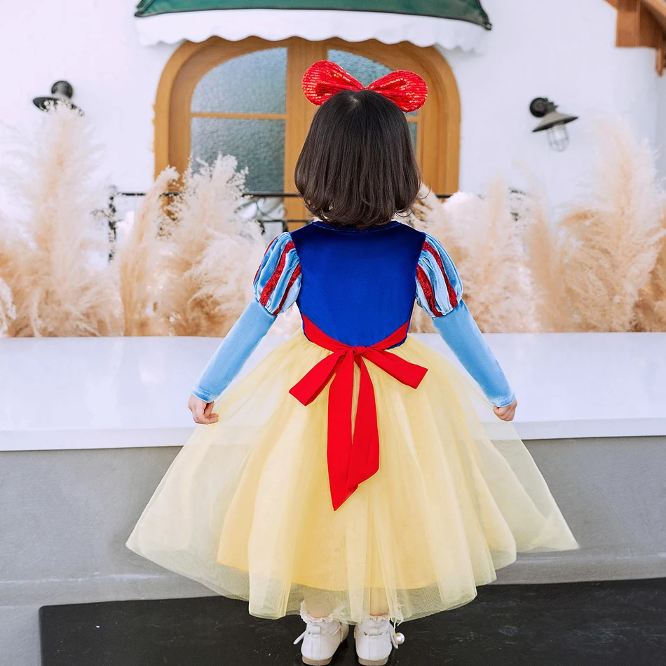 Robe Blanche Neige Princesse Disney pour Fille, Costume de ix, Éducatif,  Carnaval, ixd'Anniversaire, Boule en Tulle, Peu importe