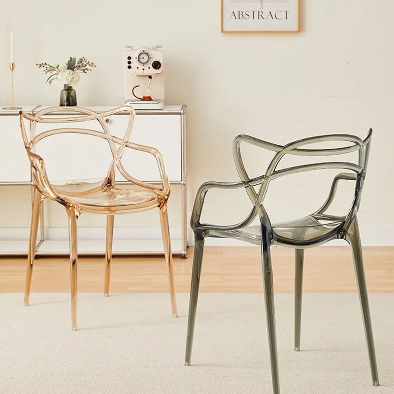 

Modern Dining Chairs Plastic Transparent Balcony Vanity Design Chair Modern Outdoor Muebles Para Casa Home Furniture CY50DC