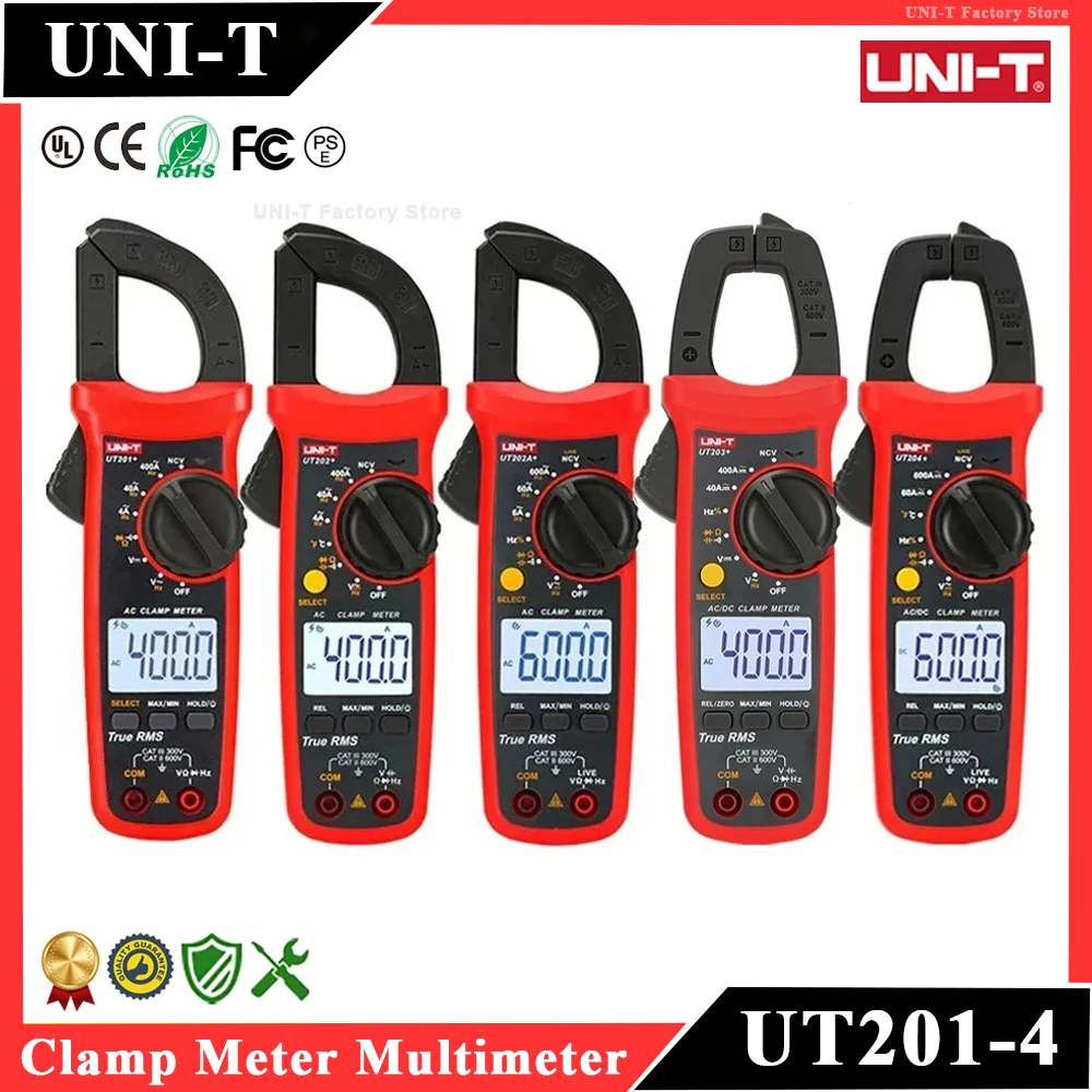 UNI T UT201 UT202 UT202A UT203 UT204 Plus Clamp Meter AC/DC Current Pliers Ammeter Voltmeter Digital Professional Multimeter digital multimeter clamp meter