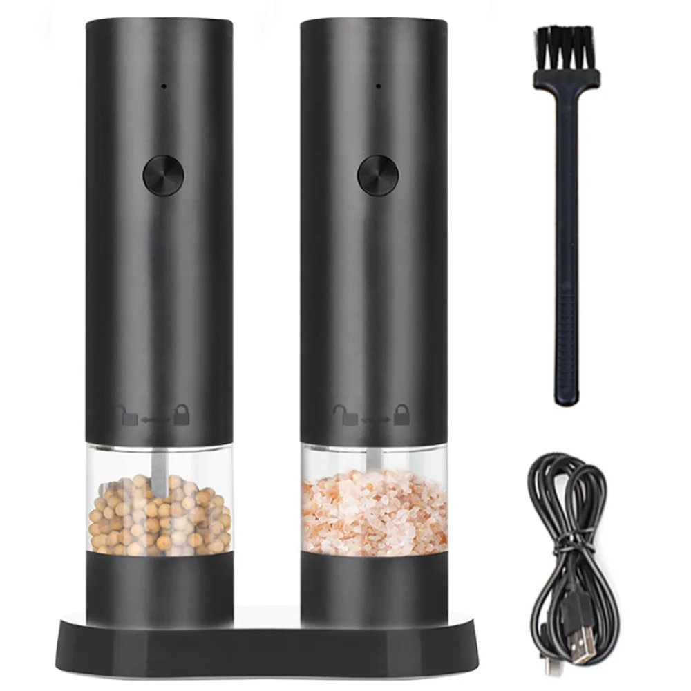 USB Rechargeable Electric Salt Pepper Grinder Adjustable Roughness Freshly Ground Pepper Powder Grinder kitchen Tool