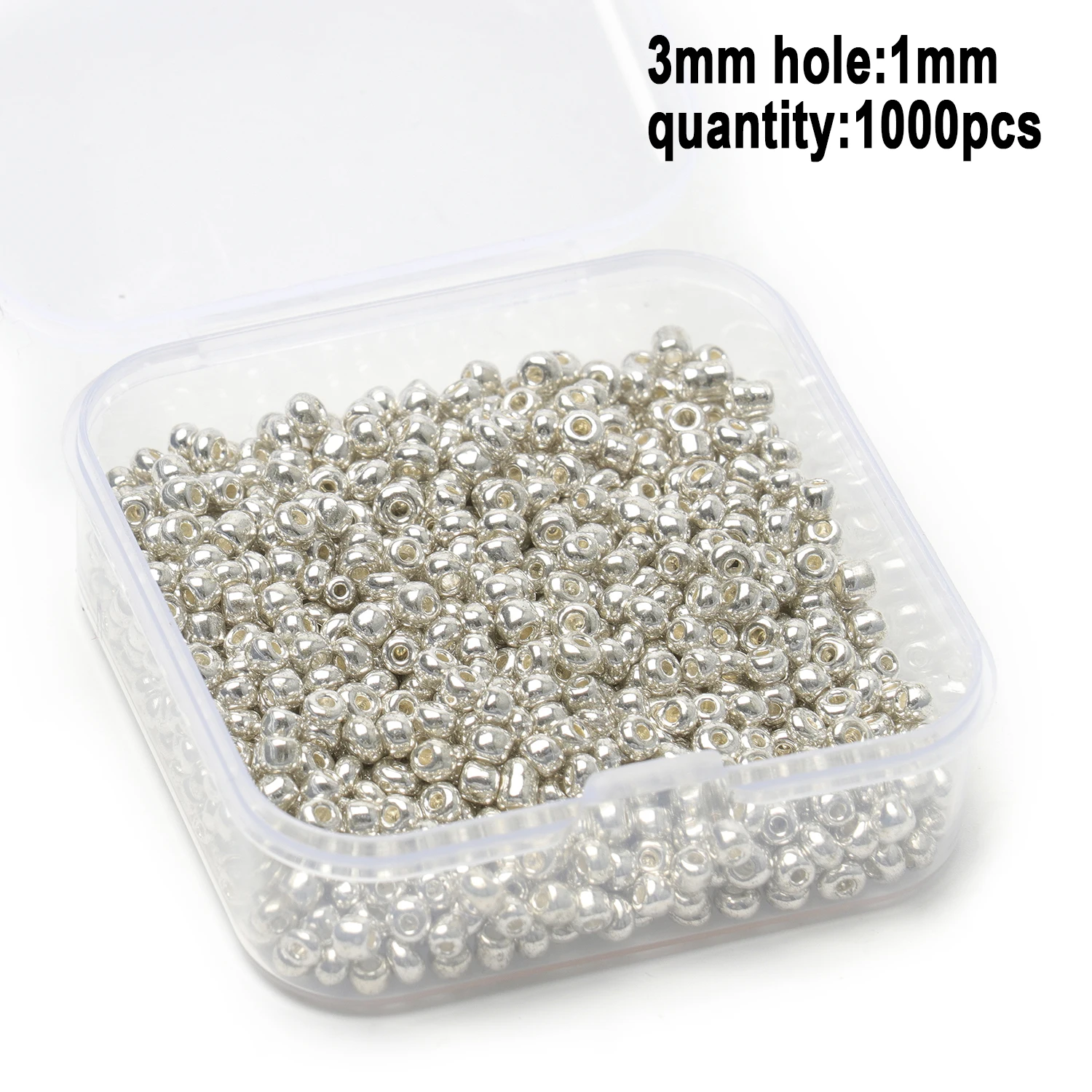 Elegant Gold & Silver Glass Seed Beads for Jewelry Crafting - Bohemian Style Beading Accessories Box