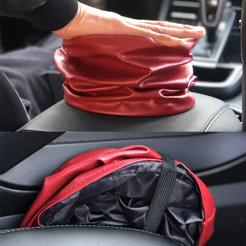 Foldable Car Trash Bin Portable Garbage Can Box Storage Bucket Waterproof Bag Waste Basket Car Trash Auto Interior Accessories