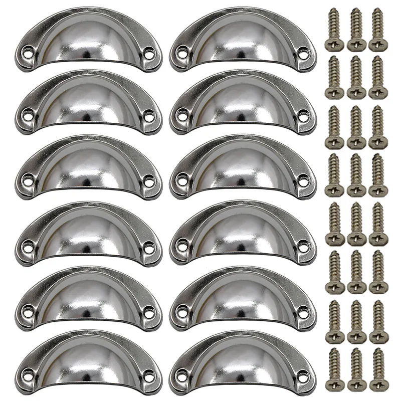 1/6/12Pcs Schublade Schrank Griffe Shell Pull Griffe Halbmond Küche Schrank Schrank Tür Knöpfe Vintage Schublade knöpfe Hardware – Detail 27