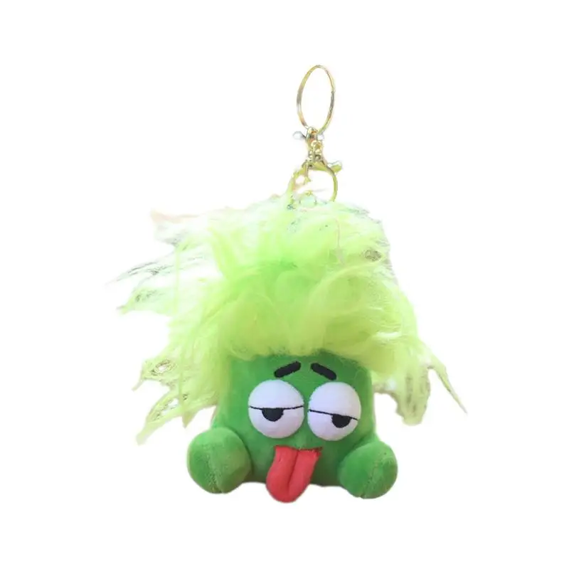 Plush Stuffed Keychain Doll Keychain With Hair Explosive Hair Doll Car Keychain Doll Cute Tongue Sticking Out Doll For Children