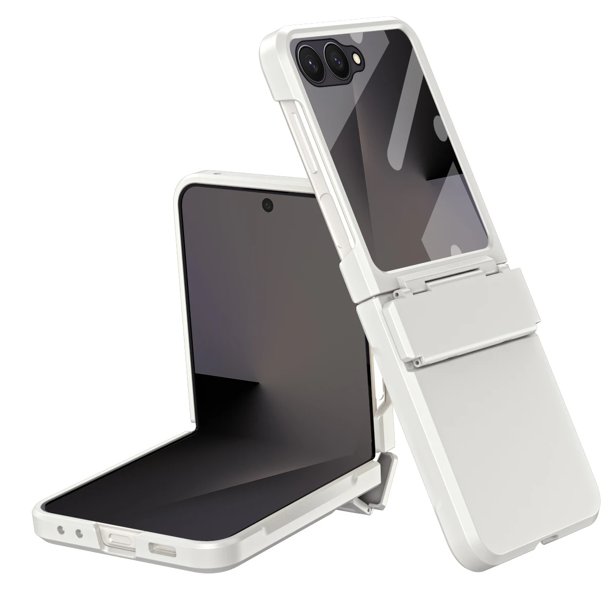 Luxury Matte Folding Hinge Shockproof Phone Case with Mirror Film
