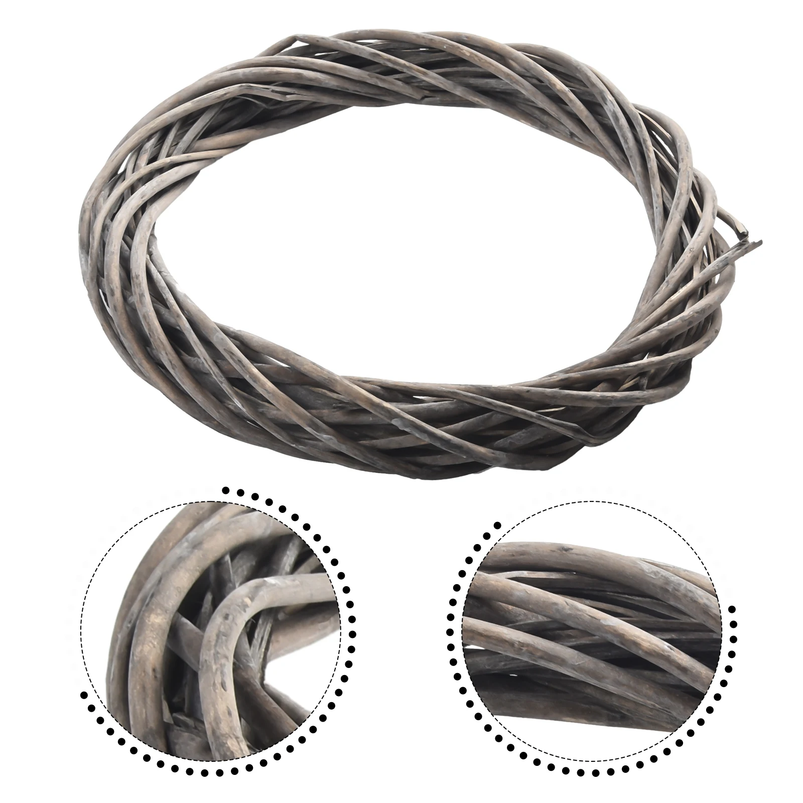 20 cm/25 cm/30 cm Weihnachten Rattan Ring Kranz Wicker Rebe Girlande Hängen Hochzeit Grau Kranz Kindergarten Fotografie Dekoration – Detail 18