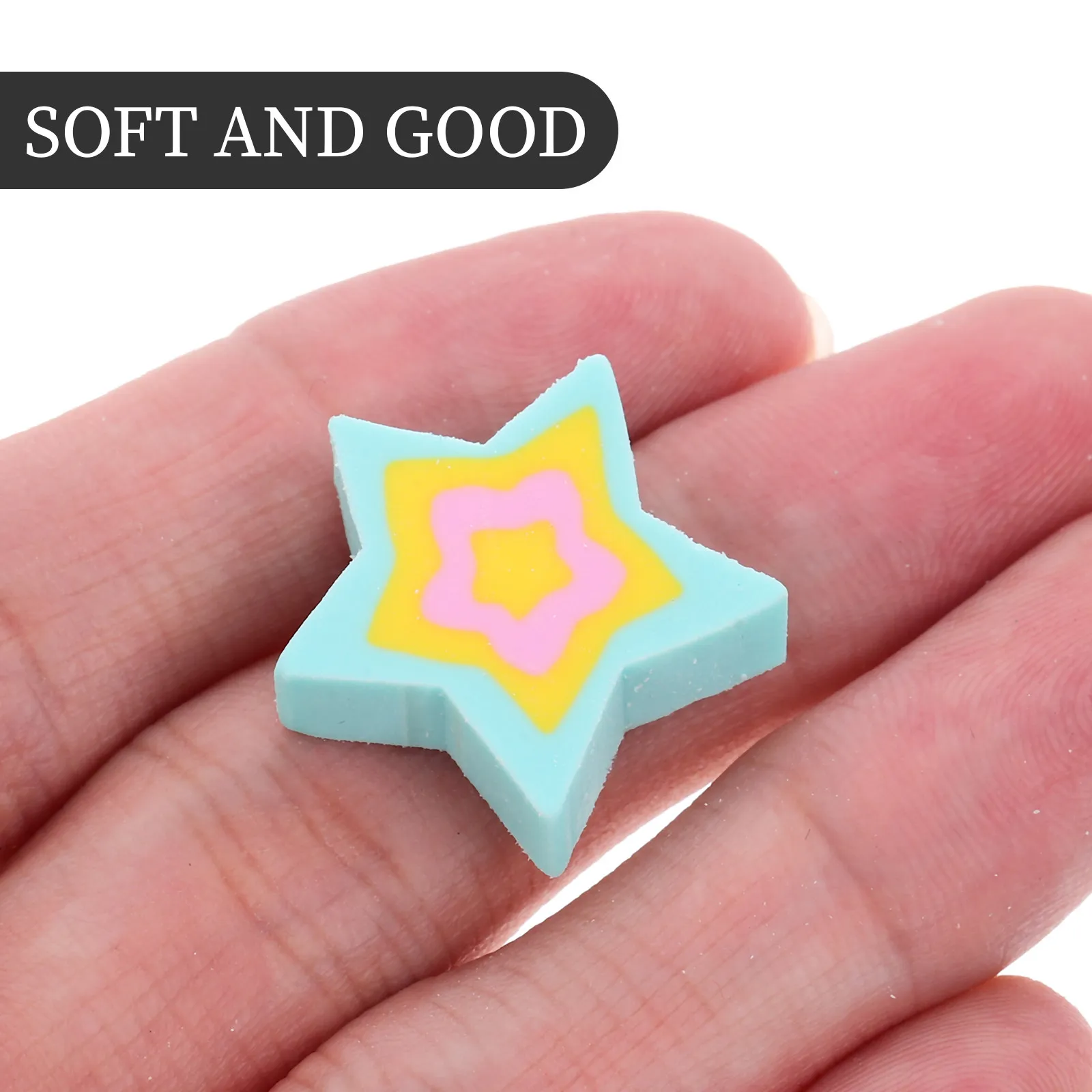 50Pcs 스타 미니 지우개 귀여운 대량 카와이 교실 학교 용품 학생들을위한 재미있는 지우개 학교 용품