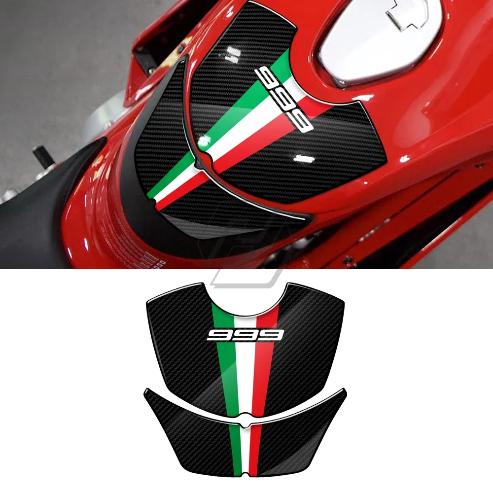 Per Ducati 999 2003-2006 Carbon Look 3D Resina Moto Gas Tank Pad Decalcomanie Di Protezione