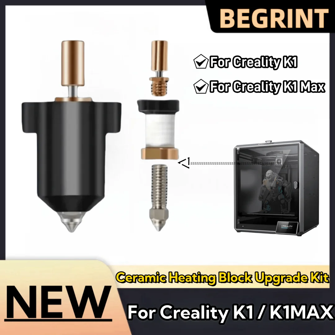 Creality K1 / K1 Max 핫엔드 키트용 세라믹 가열 블록 노즐 300 ° Creality K1 업그레이드를 위한 C 압출기 고속 고유량