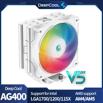 DeepCool AG400 에어 쿨러 4 히트 파이프, ARGB PWM 프로세서 CPU 공랭식 라디에이터, LGA1700 1200 115X 1151 1155 AMD AM4 AM5 용