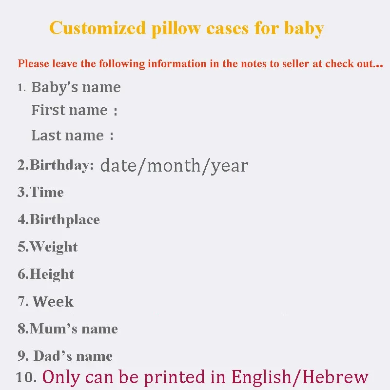 Baby Kids Pillow Cases Birth Data Crown Pillow For Newborn Boys Decorative Cushion Cover Customize Baby New Born Gift
