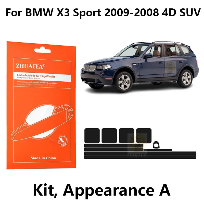 

Защитная пленка ZHUAIYA для красок дверной ручки, ТПУ PPF для BMW X3 Sport 2009-2008 4D SUV, автомобильные аксессуары