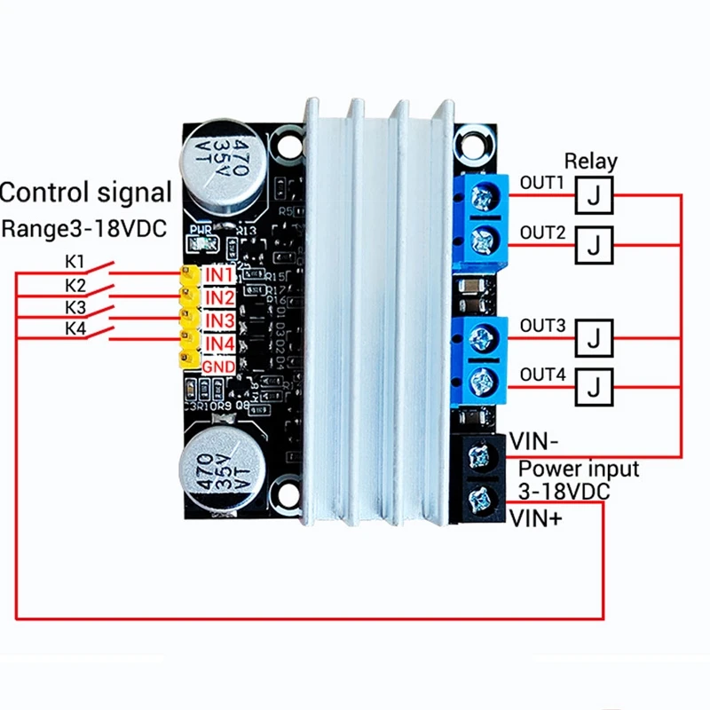 10A dual DC Motor Drive Module Forward and reverse PWM speed regulation dimming 3-18v low voltage high current