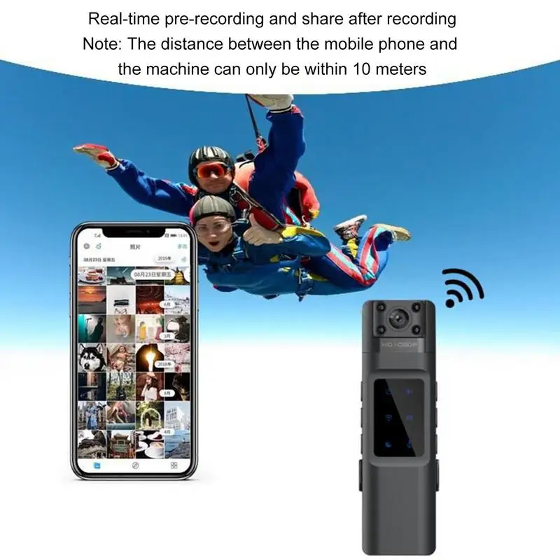 WiFi Body Camera 1080P Fhd Body Cam Camera For Security Personnel Audio/Video Wireless Rotating For Home Outdoor Security Guard 1