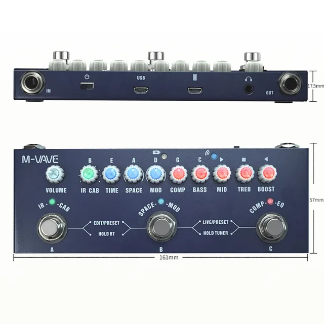 M-VAVE 큐브 베이비: 기타와 베이스용 다목적 멀티 이펙트 페달