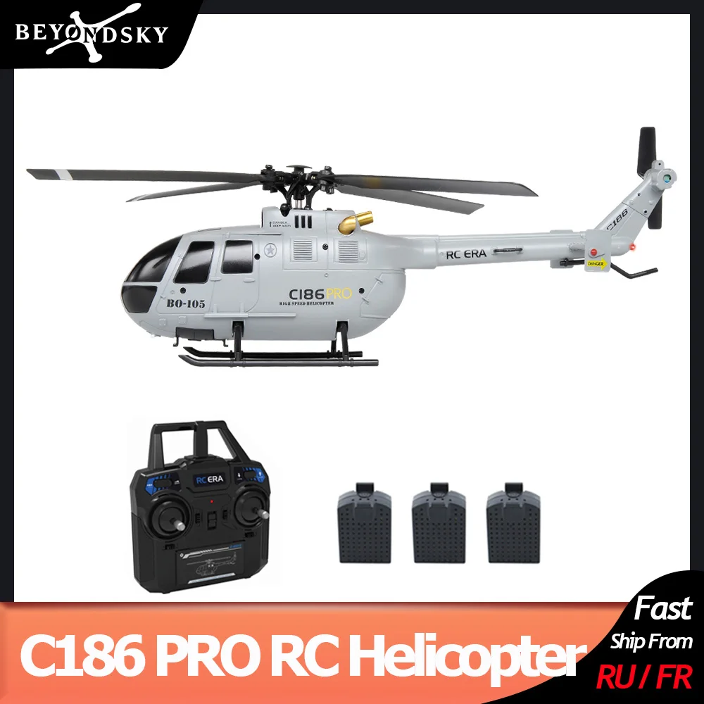 C186 pro rcヘリコプター,2.4g,4チャンネル,6軸ジャイロスコープ,リモコン付き電子機器