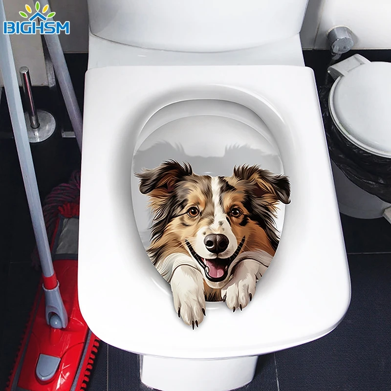 Toilet Seat Stickers 1Pc PVC Water Resistant Toilet Lid Sticker Novelty Creative Funny Toilet Seat Decals Squirrel Wc Self Adhesive Sticker Decor