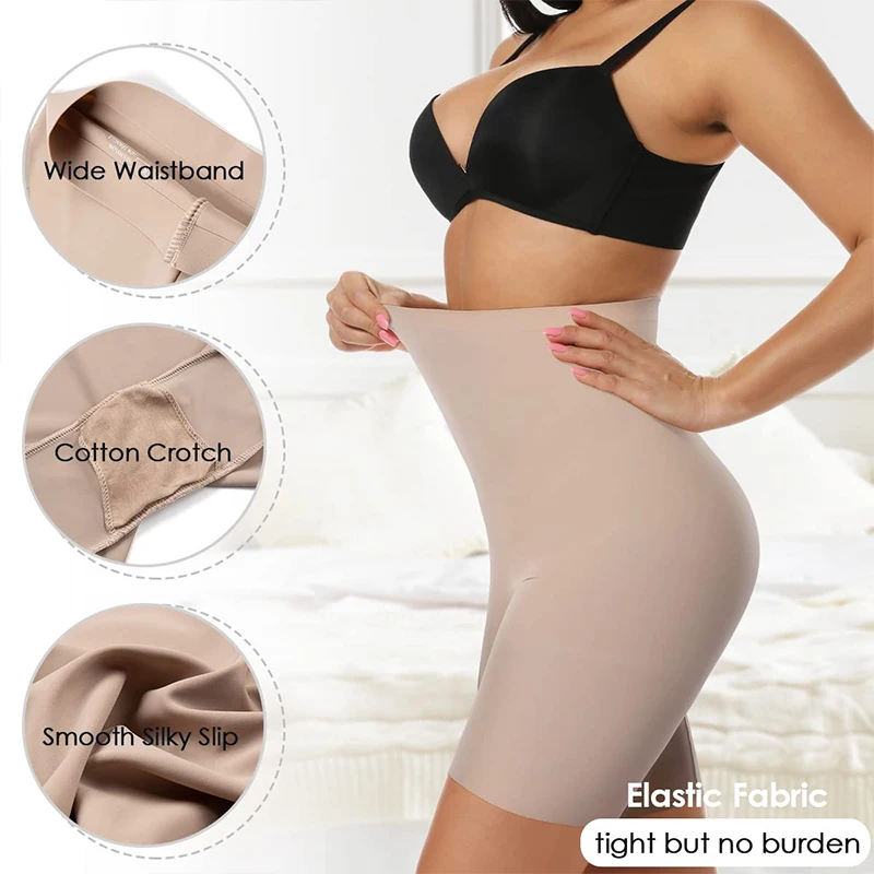Safety Shorts High Waist Shorts High Waist Panties High Waist Underwear Seamless Panties Anti Chafing Slip Shorts Women High Waist Safety Panty Invisible Under Dress Seamless Underwear