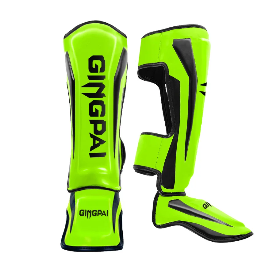 Kickboxing Shin Guards Kickboxing Leg Guards Shin Guard Pads Thicker Boxing Shin Guards PU Leather Protect Leggings Martial Art Muay Thai Leg Taekwondo Feet Ankle Karate Protector