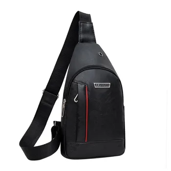 Borsa a tracolla da uomo casual in pelle PU Borsa a tracolla sportiva impermeabile di grande capacità Borsa a tracolla da uomo antifurto multitasche 1