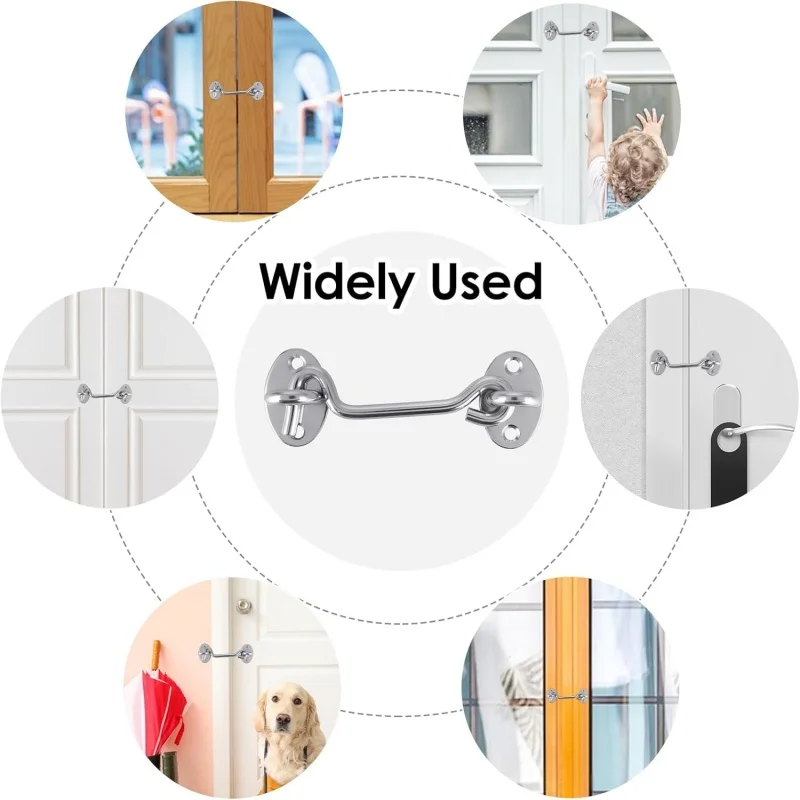 4Pcs Stainless Steel Hook and Eye Latch