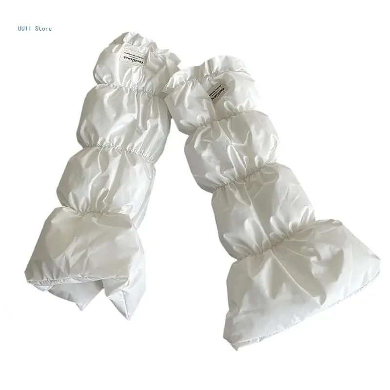 Description Picture 4 of itemWinter Fashion Women Thick Padded Puffer Leg Warmer Letter Label Foot Cover Boot Cuffs Socks Calf Gaiters Streetwear