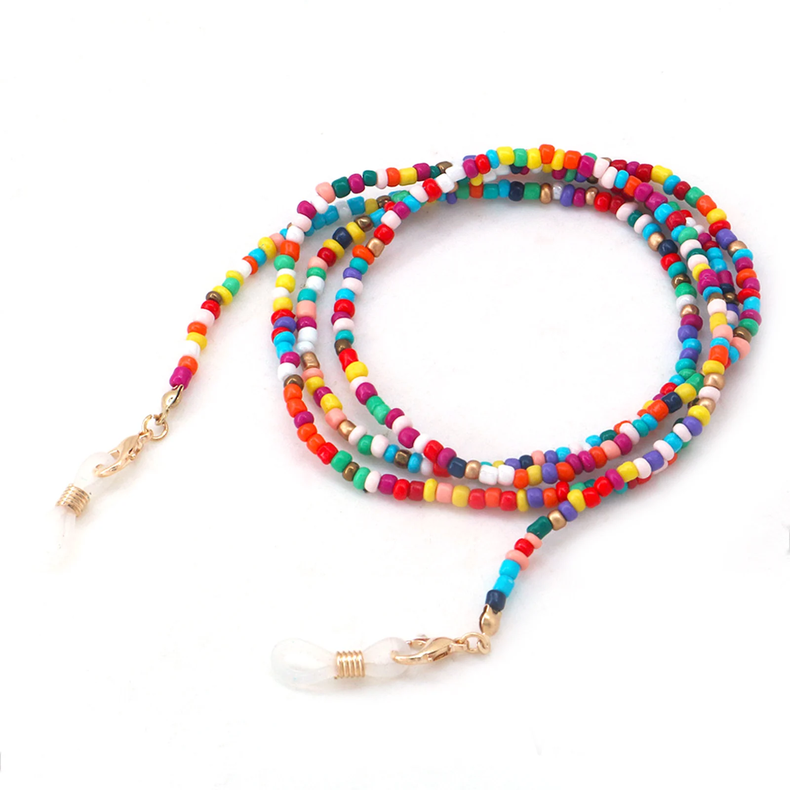 

Masque Strap Rope Bead Lanyard Necklace Chain Multicolor Lanyard Stylish Beaded For Masque Eyeglasses Sunglasses