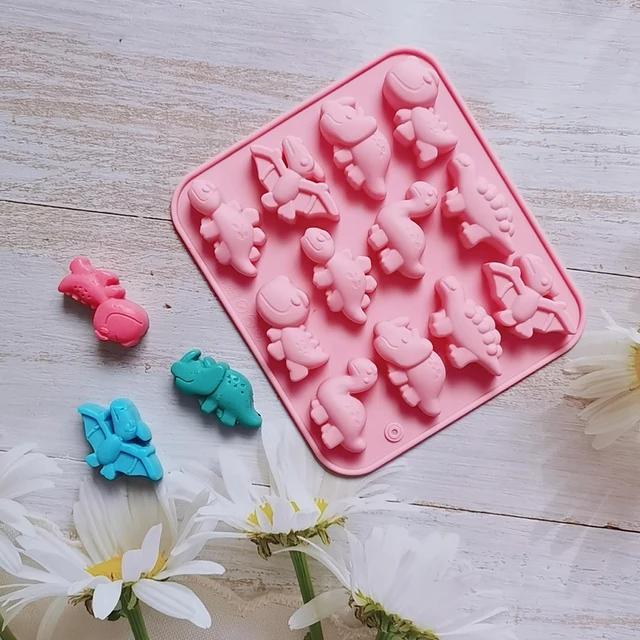 3D Dinosaur Silicone Fondant Chocolate Candy Mould Biscuit Cake Candle Soap Craft Baking Mold Decor Pastry DIY Tools
