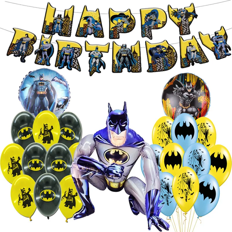 Batman Ballons Decoration Batman Happy Birthday Balloon 1set Foil Helium Balloons Aliexpress