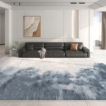 Tappeti blu scuro tono crema per tappeti stile decorazione domestica beige Tappeto morbido e confortevole per soggiorno Tappeto semplice di lusso per camera da letto 1