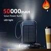 50000mAh High Capacity Solar Power Bank Built Cables Solar Charger 2 USB Ports External Charger Powerbank LED Light For Camping 2