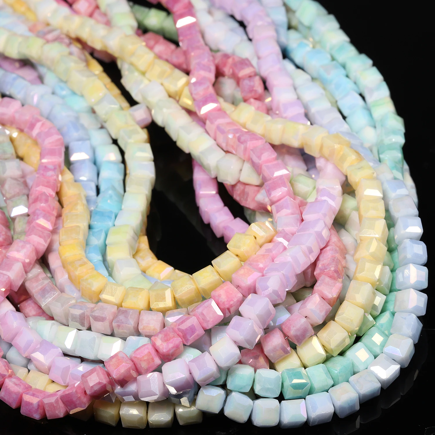 Light Dream Series Crystal Cube Beads for DIY Jewelry and Bracelets