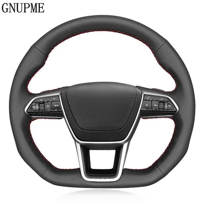 Coprivolante Per Auto In Morbida Pelle Artificiale Nera Per Audi A6 (C8) 2018-2019 A7 (K8) 2018-2019 S6 (C8) Saloon 2019 S7 (K8)