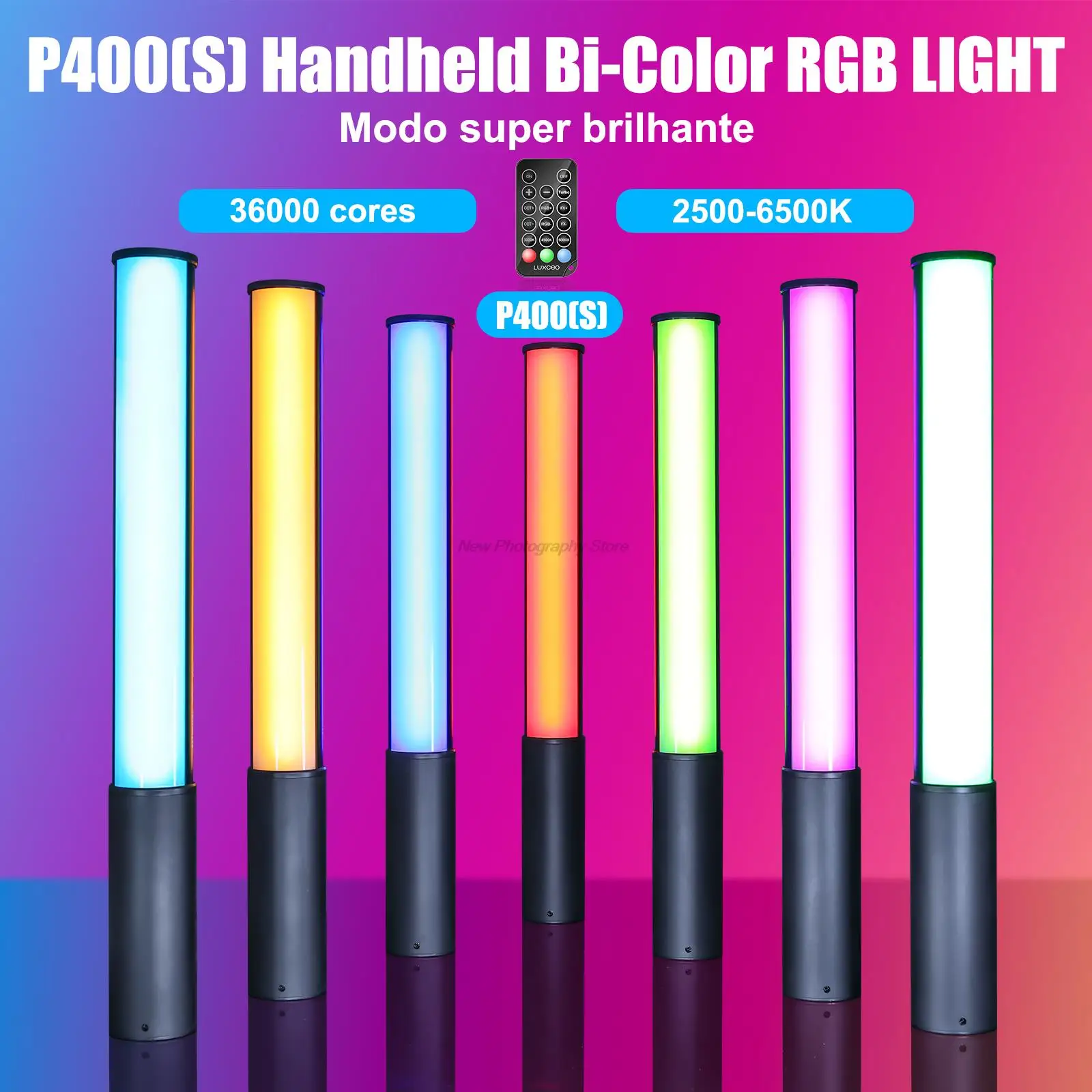 

LUXCEO P400 VIDEO RGB Light Wand Handheld LED Tube Built-in Battery 2500-6500k Lamp Stick Lighting For Vlog Party