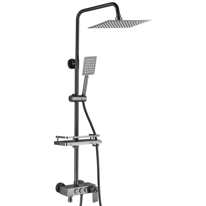 Stainless Steel Bathroom Home Constant Temperature Shower Shower Set BlackGun Grey Pressurized Bathroom Head Bath