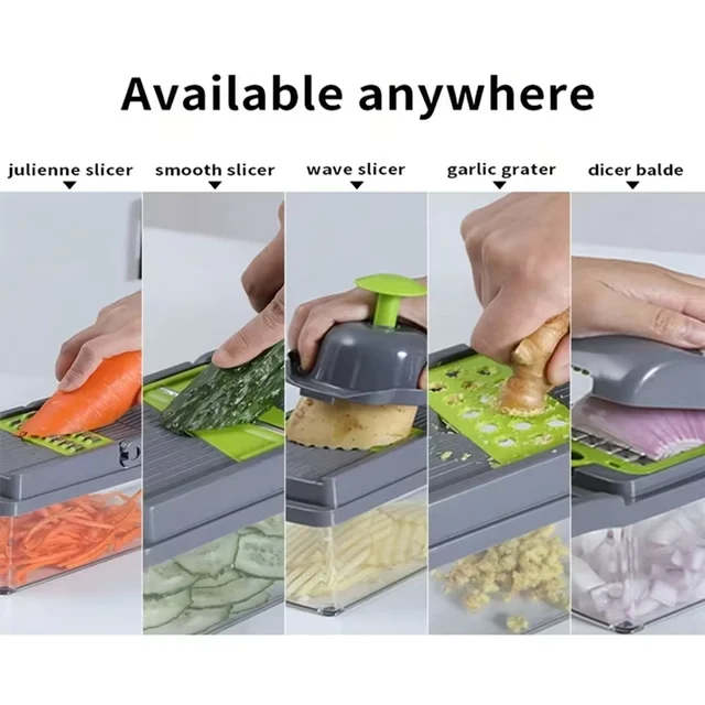 14/16 IN 1 Slicer Vegetable Food Chopper Vegetable Cutter Tomato Carrot Grater Cheese French Onion Shredders Kitchen Tool 6