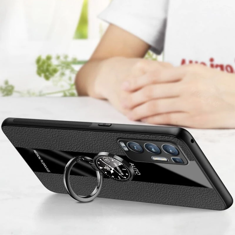 Magnetic Holder Case For Oppo Reno Pro Plus Luxury Leather