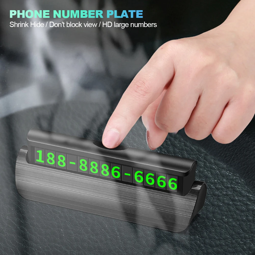 

Скрытая светящаяся Автомобильная табличка с номером телефона Автомобильная наклейка носветильник номер телефона в автомобиле для стайлинга автомобиля карточка временной парковки