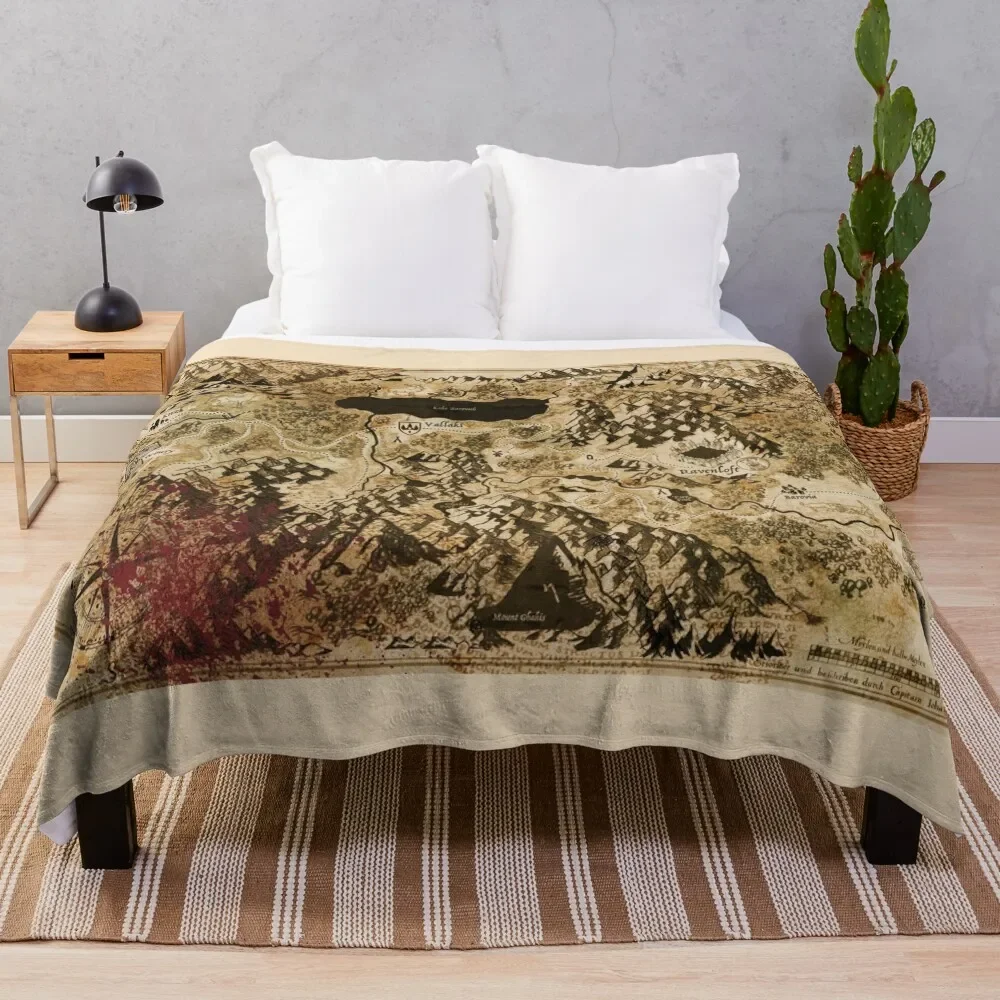 

Dr. Rudolf Van Richten's Annotated Map Of Barovia Throw Blanket blankets and throws Nap Fluffy Shaggy Blankets