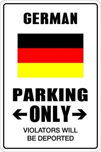 

Metal Tin Sign Wall Decor Man Cave Bar 12 x 8 Inches German Parking Only Retro Metal Tin Suitable for Garage Office Club Bar Wal